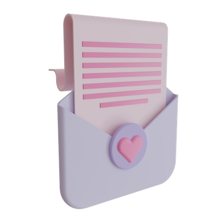 Carta dos namorados  3D Icon