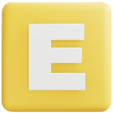 Letra e  3D Icon