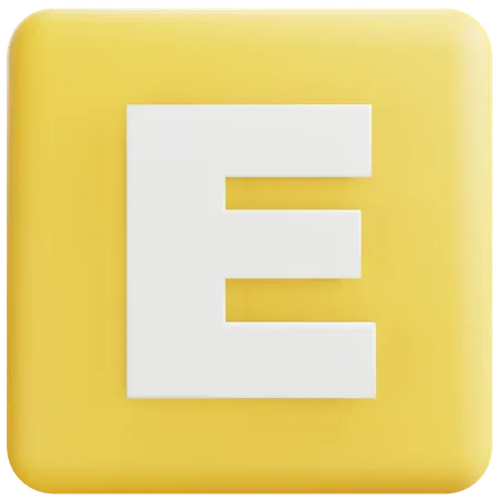 Letra e  3D Icon