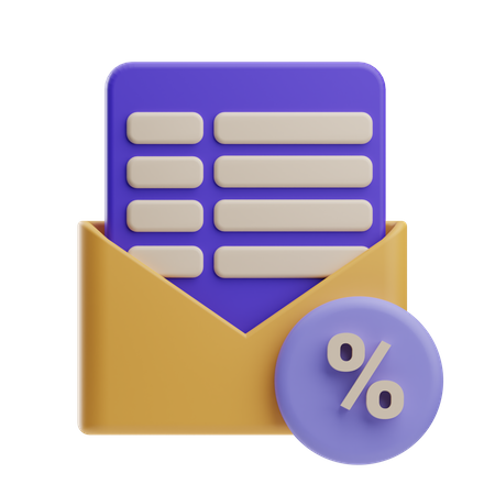 Carta fiscal  3D Icon