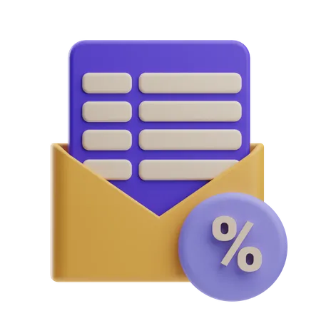 Carta fiscal  3D Icon