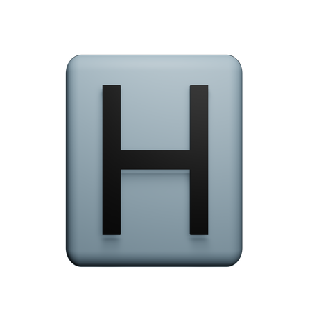 H alfabeto  3D Icon