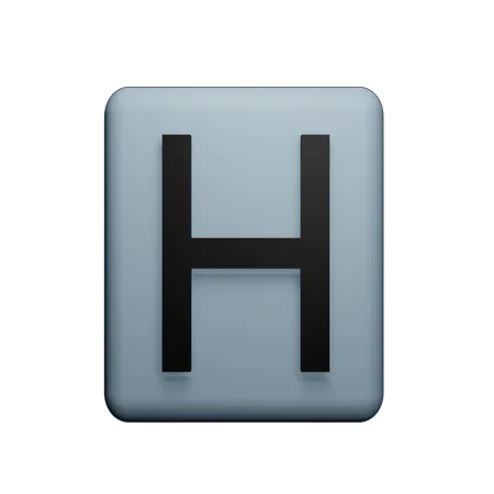 H alfabeto  3D Icon