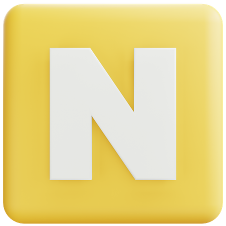 Letra n  3D Icon