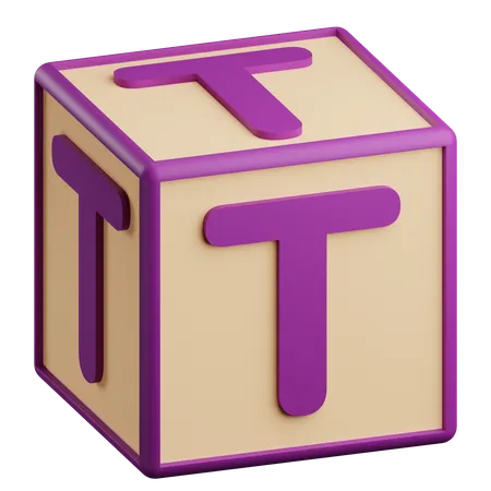 Letra t  3D Icon