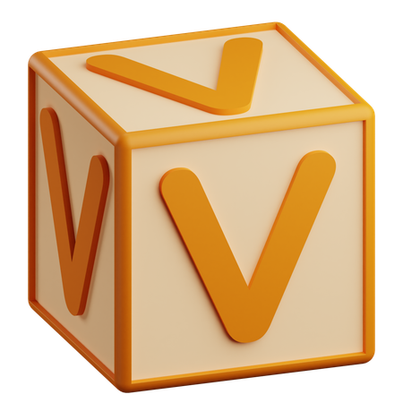 Letra v  3D Icon