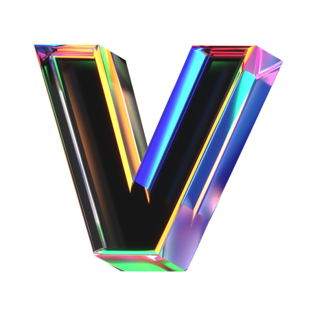 Letra v  3D Icon