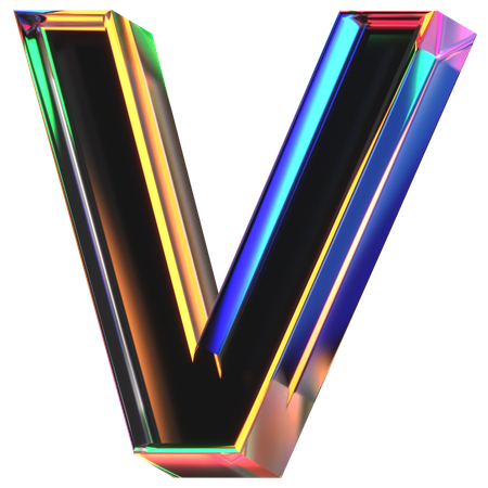 Letra v  3D Icon