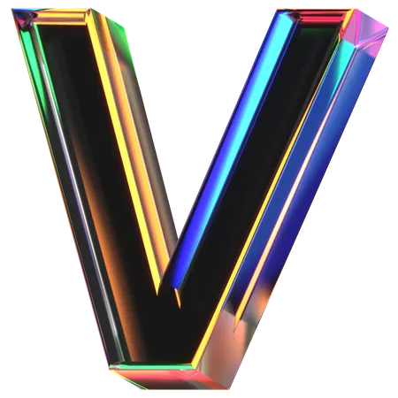 Letra v  3D Icon