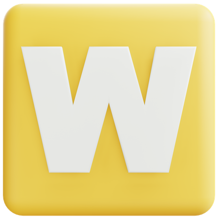 Letra W  3D Icon