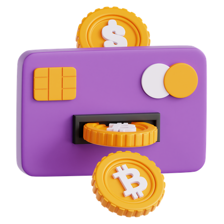 Cartão bitcoin  3D Icon