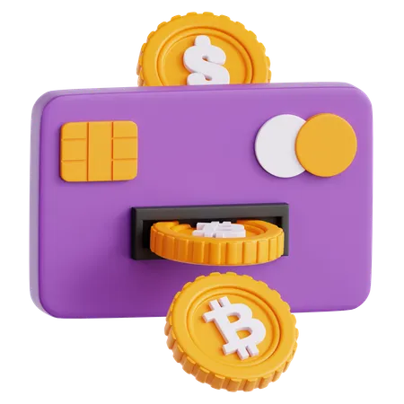 Cartão bitcoin  3D Icon