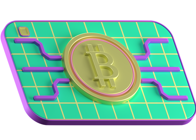 Cartão bitcoin  3D Icon