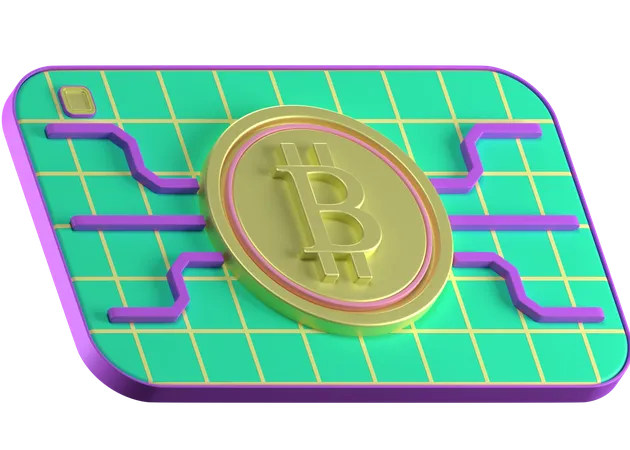 Cartão bitcoin  3D Icon