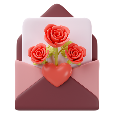 Cartão com rosas  3D Icon