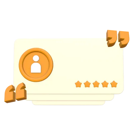 Cartão de avaliação do cliente  3D Icon