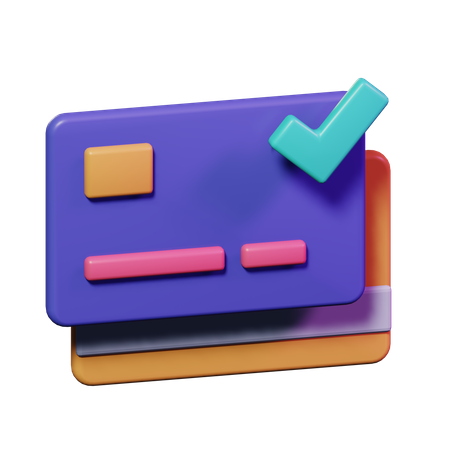 Cartão de crédito aprovado  3D Icon