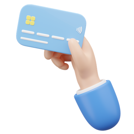 Mão segurando o cartão de crédito  3D Icon