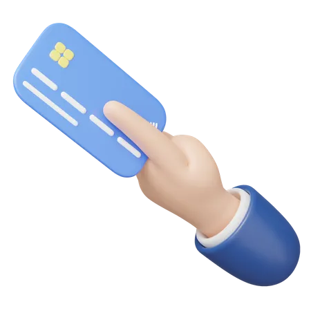 Mão segurando o cartão de crédito  3D Icon