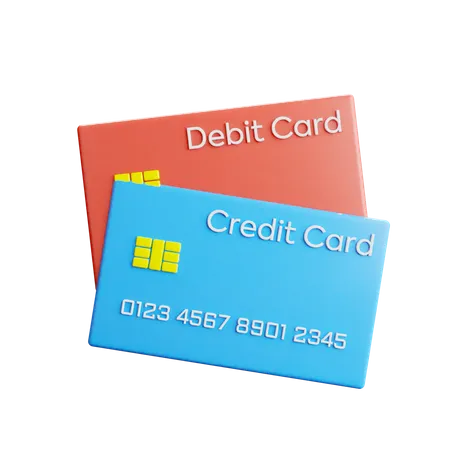 Cartão de crédito e débito  3D Illustration