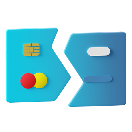 Cartão de crédito quebrado  3D Icon