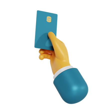 Cartão de crédito segurando o gesto com a mão  3D Icon