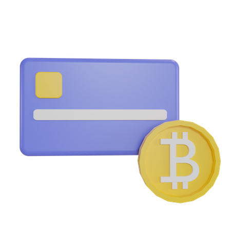 Cartão de débito bitcoin  3D Illustration