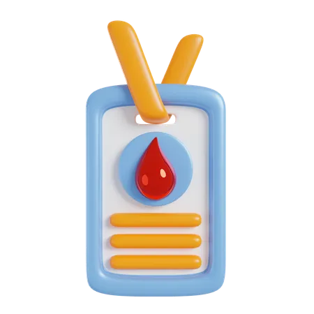 Cartão de doador de sangue  3D Icon