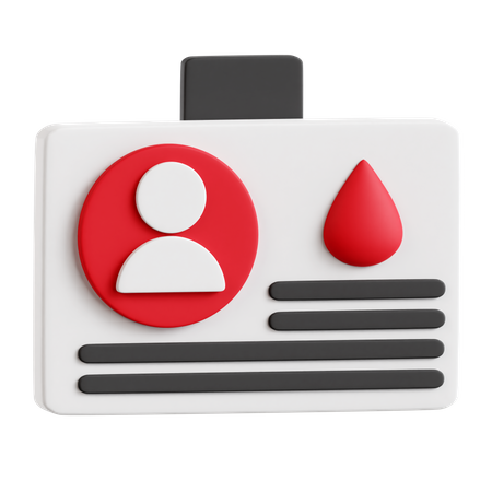 Cartão de doador de sangue  3D Icon