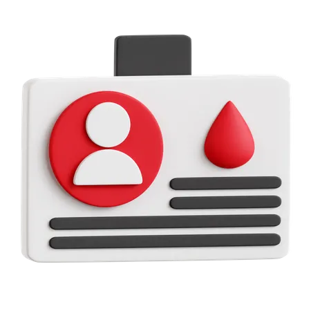 Cartão de doador de sangue  3D Icon