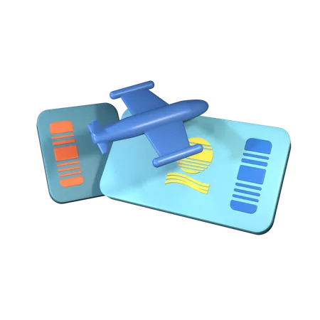 Cartão de embarque de avião  3D Icon