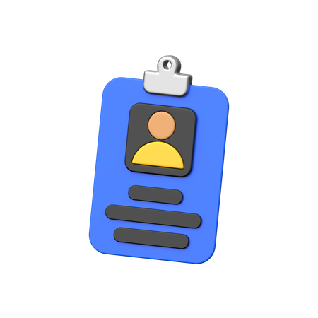 Cartão de funcionário  3D Icon