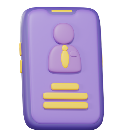 Cartão de funcionário no telefone  3D Icon