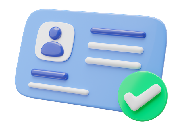 Cartão de identificação aprovado  3D Icon