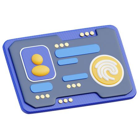 Cartão de identificação biométrico  3D Icon