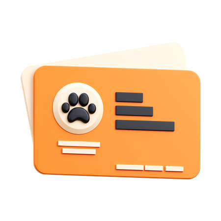Cartão de identificação de animal de estimação  3D Icon