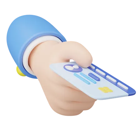 Mão segurando cartão de identificação  3D Icon