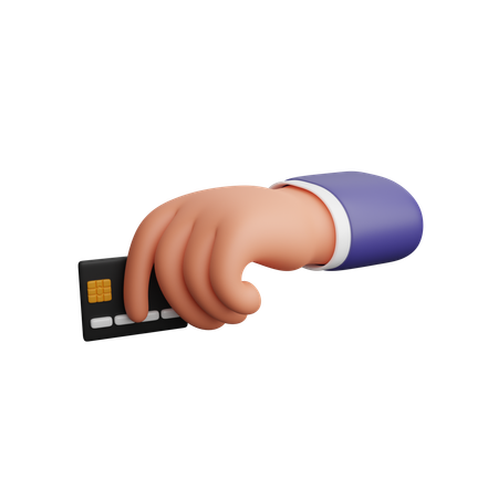 Mão segurando o cartão de pagamento  3D Icon