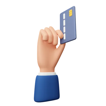 Mão segurando o cartão de pagamento  3D Icon