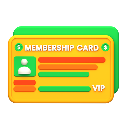 Cartão de membro  3D Icon