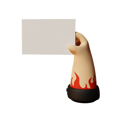 Mão segurando um cartão em branco  3D Illustration