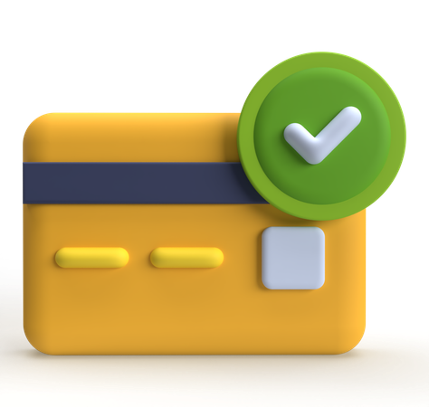 Cartão verificado  3D Icon