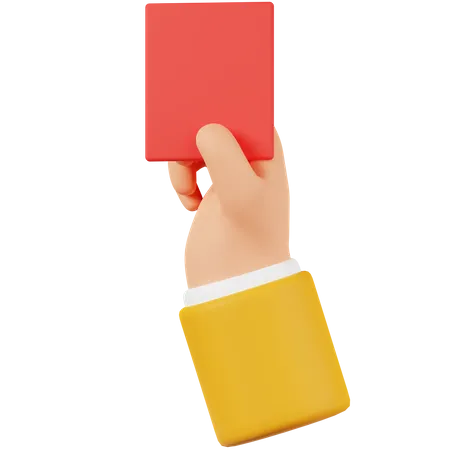 Mão Segurando Cartão Vermelho  3D Icon