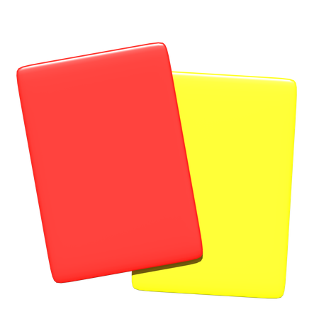 Cartão vermelho e amarelo  3D Icon