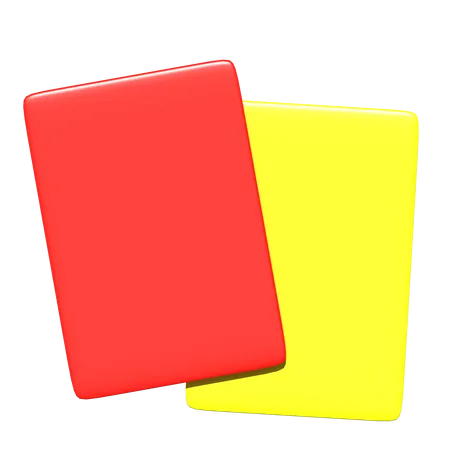 Cartão vermelho e amarelo  3D Icon