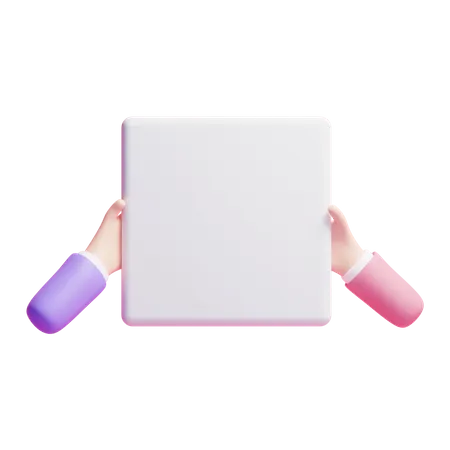 Placa de mão segurando  3D Icon