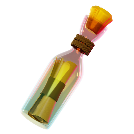 Carte à l'intérieur de la bouteille  3D Icon