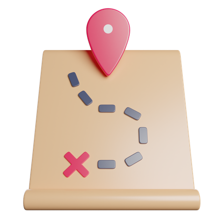Carte au trésor  3D Icon