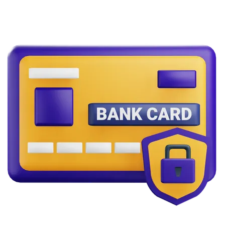 Carte bancaire avec cadenas  3D Icon