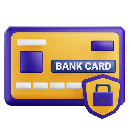 Carte bancaire avec cadenas  3D Icon